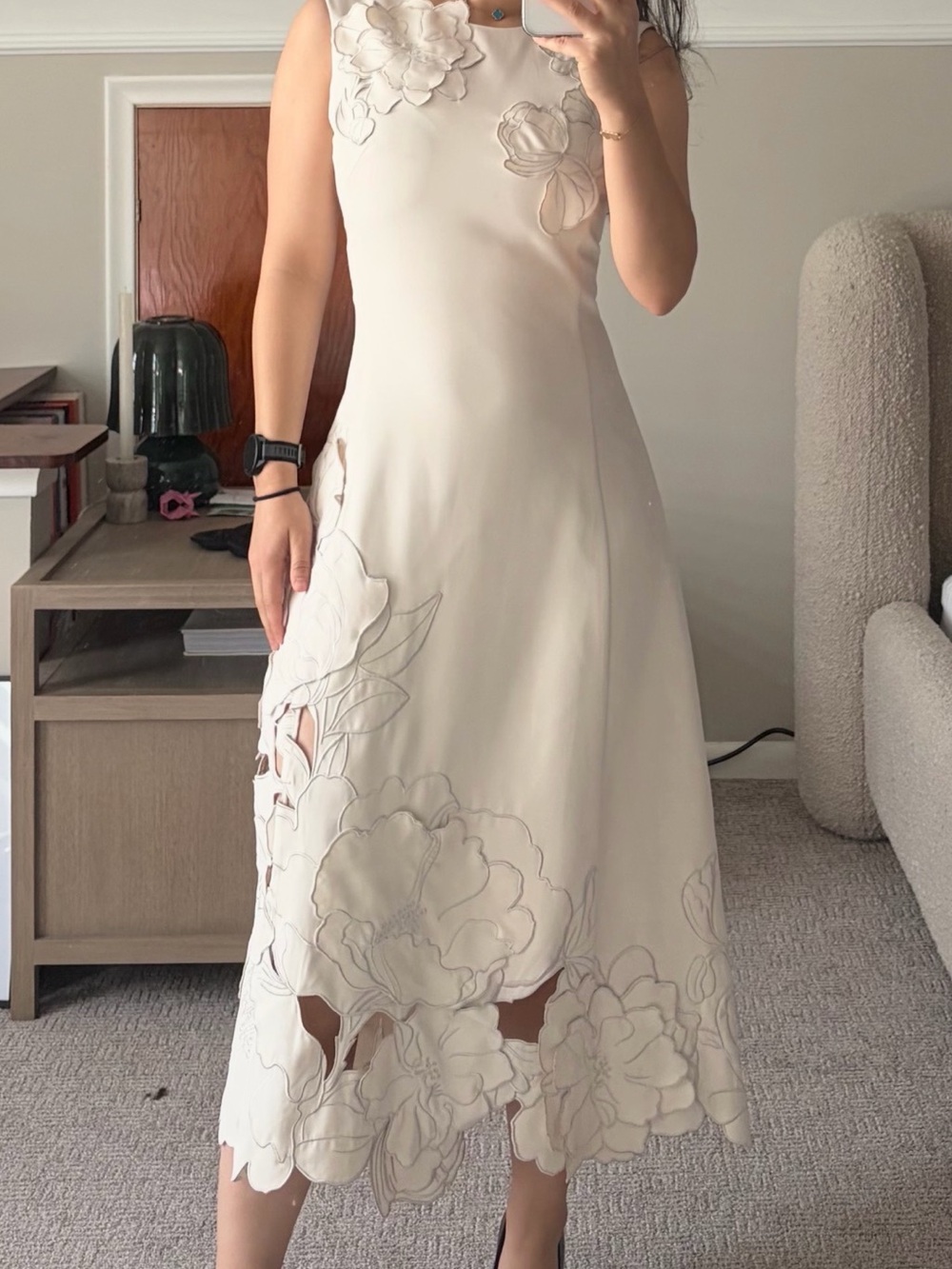 LEO LIN Cleo Appliqué Sleeveless Midi Dress - Picture 9 of 9